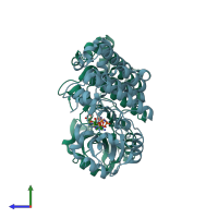 PDB entry 4i94 coloured by chain, side view.