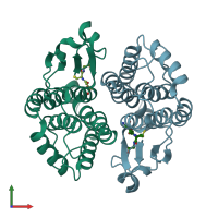 PDB entry 4i97 coloured by chain, front view.