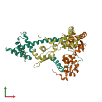 PDB entry 4i98 coloured by chain, front view.