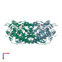PDB entry 4i9b coloured by chain, top view.