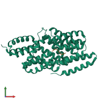 PDB entry 4i9c coloured by chain, front view.