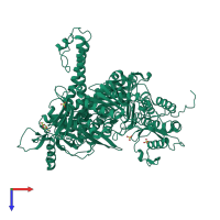 PDB entry 4i9l coloured by chain, top view.