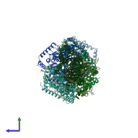 PDB entry 4i9n coloured by chain, side view.