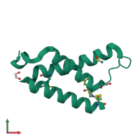 PDB entry 4i9o coloured by chain, front view.