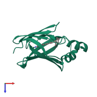 PDB entry 4i9r coloured by chain, top view.