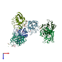PDB entry 4i9y coloured by chain, top view.