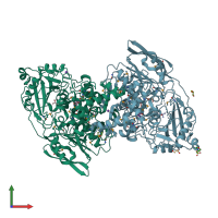 PDB entry 4ia5 coloured by chain, front view.