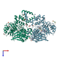 PDB entry 4ia6 coloured by chain, top view.