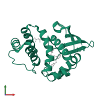 Heme NO-binding domain-containing protein in PDB entry 4iah, assembly 1, front view.