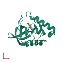 PDB entry 4ial coloured by chain, front view.