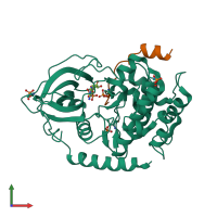 PDB entry 4ib3 coloured by chain, front view.