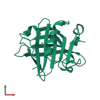 PDB entry 4ib6 coloured by chain, front view.