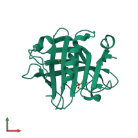 PDB entry 4ib8 coloured by chain, front view.
