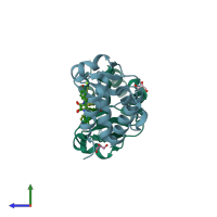 PDB entry 4ibd coloured by chain, side view.