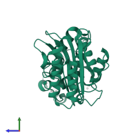 Beta-lactamase TEM in PDB entry 4ibr, assembly 1, side view.