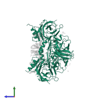 Cellular tumor antigen p53 in PDB entry 4ibu, assembly 1, side view.