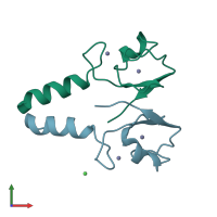 PDB entry 4ic2 coloured by chain, front view.