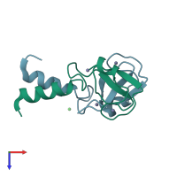 PDB entry 4ic2 coloured by chain, top view.