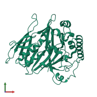 PDB entry 4ic4 coloured by chain, front view.