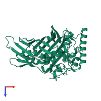 PDB entry 4ic4 coloured by chain, top view.