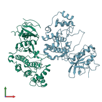 PDB entry 4ic8 coloured by chain, front view.