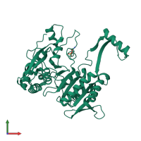 PDB entry 4icd coloured by chain, front view.