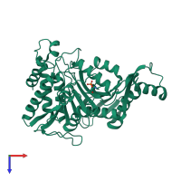 PDB entry 4icd coloured by chain, top view.
