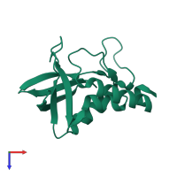 PDB entry 4id6 coloured by chain, top view.