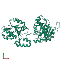 PDB entry 4idh coloured by chain, front view.