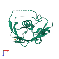 Monomeric assembly 4 of PDB entry 4idi coloured by chemically distinct molecules, top view.
