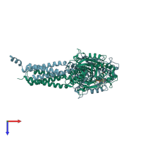 PDB entry 4ido coloured by chain, top view.