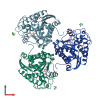 PDB entry 4ie3 coloured by chain, front view.