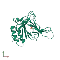 PDB entry 4iew coloured by chain, front view.