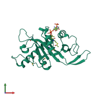 PDB entry 4if5 coloured by chain, front view.