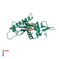 PDB entry 4if5 coloured by chain, top view.