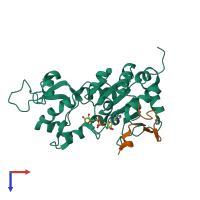 PDB entry 4if6 coloured by chain, top view.
