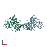 PDB entry 4ifc coloured by chain, front view.