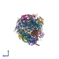 PDB entry 4ifd coloured by chain, side view.