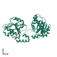 PDB entry 4ife coloured by chain, front view.