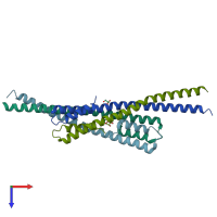 PDB entry 4iff coloured by chain, top view.