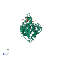 PDB entry 4ifi coloured by chain, side view.