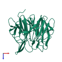 PDB entry 4ifj coloured by chain, top view.