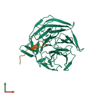 PDB entry 4ifl coloured by chain, front view.