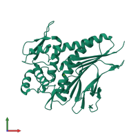 PDB entry 4ifu coloured by chain, front view.