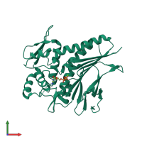 PDB entry 4ifw coloured by chain, front view.