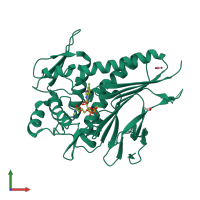 PDB entry 4ifx coloured by chain, front view.