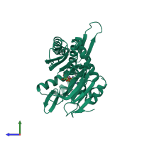 PDB entry 4ifz coloured by chain, side view.