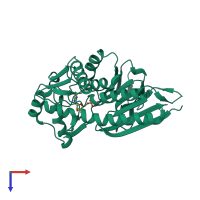 PDB entry 4ifz coloured by chain, top view.