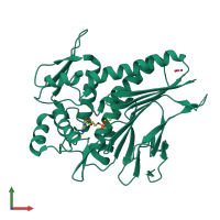 PDB entry 4ig1 coloured by chain, front view.