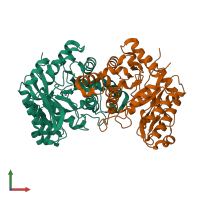 PDB entry 4ig2 coloured by chain, front view.